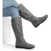 imageDREAM PAIRS Womens Wide Calf Knee High Faux FurLined Flat Fashion Winter Boots with Side ZipperTracewidecalfgrey