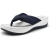 imageDREAM PAIRS Platform Flip Flops for Women Cushioned Thong Sandals with Soft Eva Foam Insole Lightweight Lycra fabric Comfort Dressy Slides Slippers for Summer BeachNavy