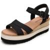 imageDREAM PAIRS Wedge Sandals for Women Espadrille Platform Sandals Open Toe Ankle Strap Low Wedges Heel Comfortable Sandals for SummerBlack