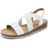 imageDREAM PAIRS Womens Ankle Strap Low Wedge SandalsWhite