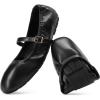 imageDREAM PAIRS Womens Ballet Flats Foldable Square Toe Mary Jane Flats Comfortable Slip On Dress Shoes Business Casual Work Mary Jane ShoesBlack