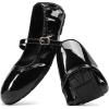imageDREAM PAIRS Womens Ballet Flats Foldable Square Toe Mary Jane Flats Comfortable Slip On Dress Shoes Business Casual Work Mary Jane ShoesBlackpat
