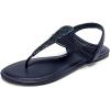 imageDREAM PAIRS Womens Elastic Strappy String Thong Ankle Strap Summer Gladiator SandalsNavy