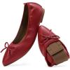 imageDREAM PAIRS Womens Foldable Flats Shoes Pointed Toe Ballet Flats Bowknot Comfort Slip on Dress ShoesRed