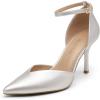 imageDREAM PAIRS Womens High Heels Strappy Closed Toe Stiletto Ankle Strap Pointed Toe DOrsay Heel Dress Wedding Party Pumps ShoesSilverPu