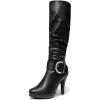 imageDREAM PAIRS Womens KneeHigh Stiletto Boots Black Fashion amp Classic Dress BootsParisblack Pu