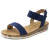 imageDREAM PAIRS Womens Low Wedge Casual SandalsNavy