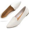 imageDREAM PAIRS Womens Pointed Toe SlipOn Dressy Flat Shoes Comfortable Business Casual Dress Shoes for Office WorkWhite