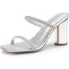 imageDREAM PAIRS Womens Square Open Toe Block Heels Two Strap Slip On High Heeled Slides SandalsSilverrhinestone