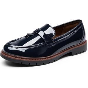 imageDREAM PAIRS Loafers for Women Slip On Loafer Comfortable Dressy Casual Business Office ShoesNavy