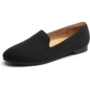 imageDREAM PAIRS Round Toe Flats for Women Dressy Comfortable SlipOn Dress Business Casual Office Work Shoes for WomenBlacksuede