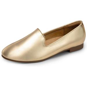 imageDREAM PAIRS Round Toe Flats for Women Dressy Comfortable SlipOn Dress Business Casual Office Work Shoes for WomenGold
