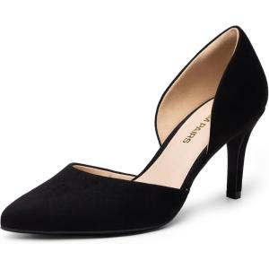 imageDREAM PAIRS Womens High Heel Closed Toe PumpsBlacksuede