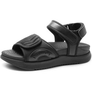 imageDREAM PAIRS Womens Hiking Sandals Arch Support Platform Orthopedic Sandals Comfortable Open Toe Walking Summer Shoes Lightweight Outdoor Athletic Sport Water SandalsBlack