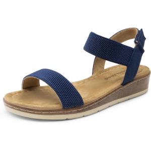 imageDREAM PAIRS Womens Low Wedge Casual SandalsNavy