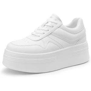 imageDREAM PAIRS Womens Platform Casual SneakersWhite