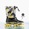 imageDREAM PAIRS Boys Snow Boots Waterproof Camouflage Slip Resistant Mid Calf Faux Fur Lining Outdoor Muck Winter Shoes for LittleBig KidsYellowBlack