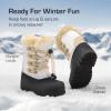 imageDREAM PAIRS Boys amp Girls Waterproof Winter Snow Boots for Little KidBig KidBeigeWhite