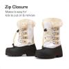 imageDREAM PAIRS Boys amp Girls Waterproof Winter Snow Boots for Little KidBig KidBeigeWhite