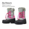 imageDREAM PAIRS Boys amp Girls Waterproof Winter Snow Boots for Little KidBig KidGreyFuchsia