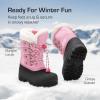 imageDREAM PAIRS Boys amp Girls Waterproof Winter Snow Boots for Little KidBig KidGreyPink
