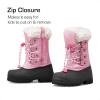 imageDREAM PAIRS Boys amp Girls Waterproof Winter Snow Boots for Little KidBig KidGreyPink