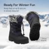 imageDREAM PAIRS Boys amp Girls Waterproof Winter Snow Boots for Little KidBig KidNavy