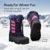 imageDREAM PAIRS Boys amp Girls Waterproof Winter Snow Boots for Little KidBig KidNavyFuchsia