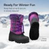 imageDREAM PAIRS Boys amp Girls Waterproof Winter Snow Boots for Little KidBig KidPurple