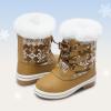 imageDREAM PAIRS Cozy Kids Snow Boots Warm amp WaterResistant Winter Boots with Faux Fur for AllDay Play NonSlip Mid Calf BootsTanWhite