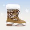 imageDREAM PAIRS Cozy Kids Snow Boots Warm amp WaterResistant Winter Boots with Faux Fur for AllDay Play NonSlip Mid Calf BootsTanWhite