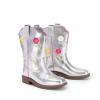 imageDREAM PAIRS Girls Cowboy Cowgirl Boots Floral Embroidered Western Square Toe Mid Calf Toddler Little Big Kid for Birthday Party ConcertSilver