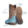 imageDREAM PAIRS Girls Cowgirl Boots Glitter Toddler Cowboy Boots Child Mid Calf Riding Shoes Party Birthday Dress Up for ToddlerLittleBig KidBlue