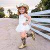 imageDREAM PAIRS Girls Cowgirl Boots Glitter Toddler Cowboy Boots Child Mid Calf Riding Shoes Party Birthday Dress Up for ToddlerLittleBig KidGold