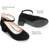 imageDREAM PAIRS Girls Dress Shoes Chunky High Heels Ankle Strap Party Wedding Princess Pump for Little Big KidBlack