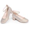 imageDREAM PAIRS Girls Dress Shoes Chunky High Heels Ankle Strap Party Wedding Princess Pump for Little Big KidGold