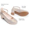 imageDREAM PAIRS Girls Dress Shoes Chunky High Heels Ankle Strap Party Wedding Princess Pump for Little Big KidGold