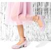 imageDREAM PAIRS Girls Dress Shoes Chunky High Heels Ankle Strap Party Wedding Princess Pump for Little Big KidPink