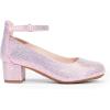 imageDREAM PAIRS Girls Dress Shoes Chunky High Heels Ankle Strap Party Wedding Princess Pump for Little Big KidPink