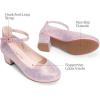 imageDREAM PAIRS Girls Dress Shoes Chunky High Heels Ankle Strap Party Wedding Princess Pump for Little Big KidPink