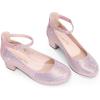 imageDREAM PAIRS Girls Dress Shoes Chunky High Heels Ankle Strap Party Wedding Princess Pump for Little Big KidPink