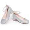 imageDREAM PAIRS Girls Dress Shoes Chunky High Heels Ankle Strap Party Wedding Princess Pump for Little Big KidSilver