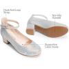 imageDREAM PAIRS Girls Dress Shoes Chunky High Heels Ankle Strap Party Wedding Princess Pump for Little Big KidSilver