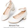 imageDREAM PAIRS Girls Dress Shoes Chunky High Heels Ankle Strap Party Wedding Princess Pump for Little Big KidWhite