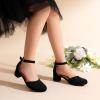 imageDREAM PAIRS Girls Dress Shoes Closed Toe High Heels Ankle Strap Toddler Little Big Kid Wedding Flower Party PumpAll Black