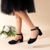 imageDREAM PAIRS Girls Dress Shoes Closed Toe High Heels Ankle Strap Toddler Little Big Kid Wedding Flower Party PumpAll Black