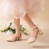 imageDREAM PAIRS Girls Dress Shoes Closed Toe High Heels Ankle Strap Toddler Little Big Kid Wedding Flower Party PumpAll Nude