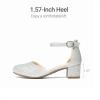 imageDREAM PAIRS Girls Dress Shoes Closed Toe High Heels Ankle Strap Toddler Little Big Kid Wedding Flower Party PumpAll Silver