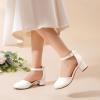 imageDREAM PAIRS Girls Dress Shoes Closed Toe High Heels Ankle Strap Toddler Little Big Kid Wedding Flower Party PumpAll White