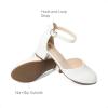 imageDREAM PAIRS Girls Dress Shoes Closed Toe High Heels Ankle Strap Toddler Little Big Kid Wedding Flower Party PumpAll White